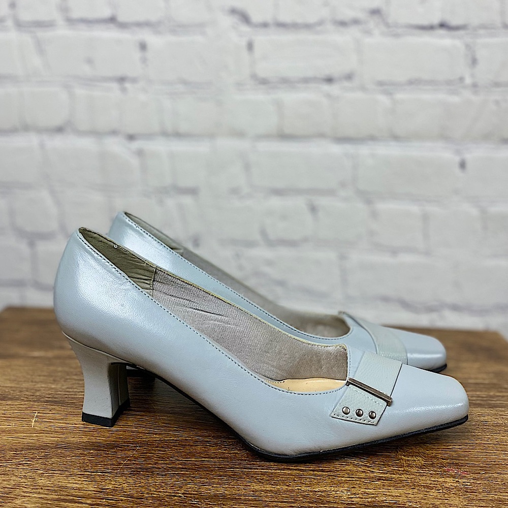 NATURALIZER vintage grey leather heel shoes| 6.5